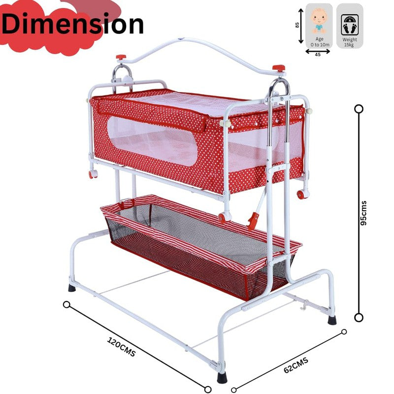 Compact Cradle SDX with Adjustable Height and Large Basket | Easy Flat Folding | Protective Net Cover | COD Not Available