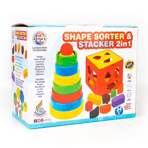 Ratna's Shape Sorter & Stacker 2-in-1 Toy