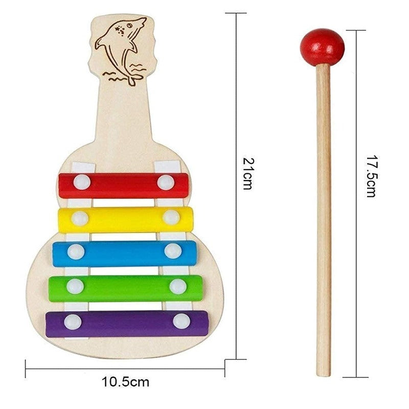 Xylophone Guitar Wooden Toy | 5 Nodes | Kids First Musical Sound Instrument Toy