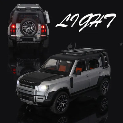 1:24 Metal Die Cast Car Resembling Defender With Light & Sound (Pack of 1) - Assorted Colours