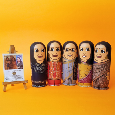 Personalised Wooden Companion Dolls (Set of 5) - COD Not Available