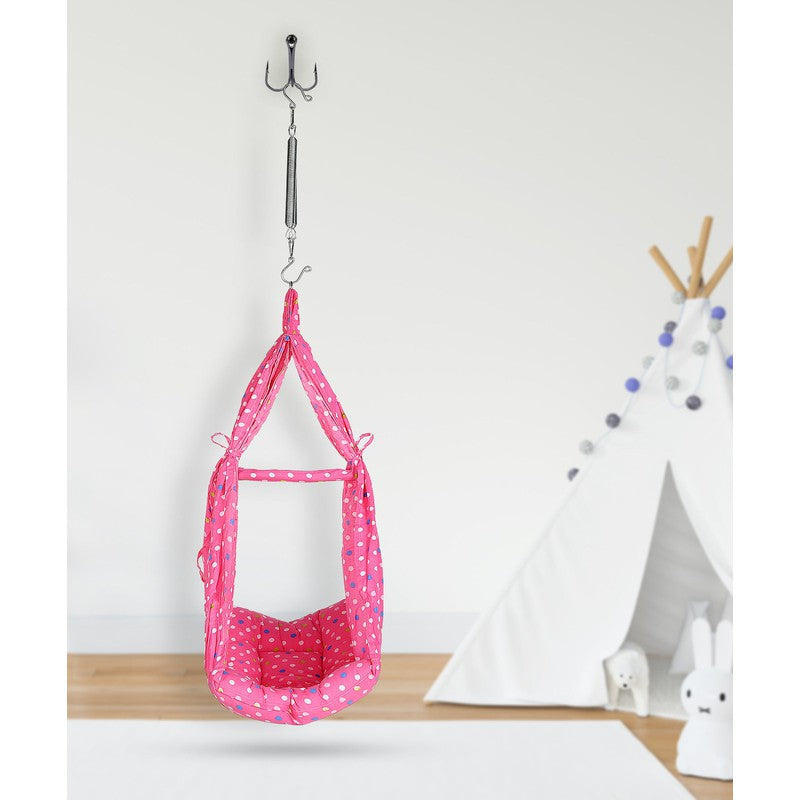 Tot Baby Swing Cradle with Mosquito net Spring (Pink)