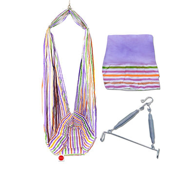 Neonate Baby Swing Cradle with Mosquito Net and Spring (Purple)