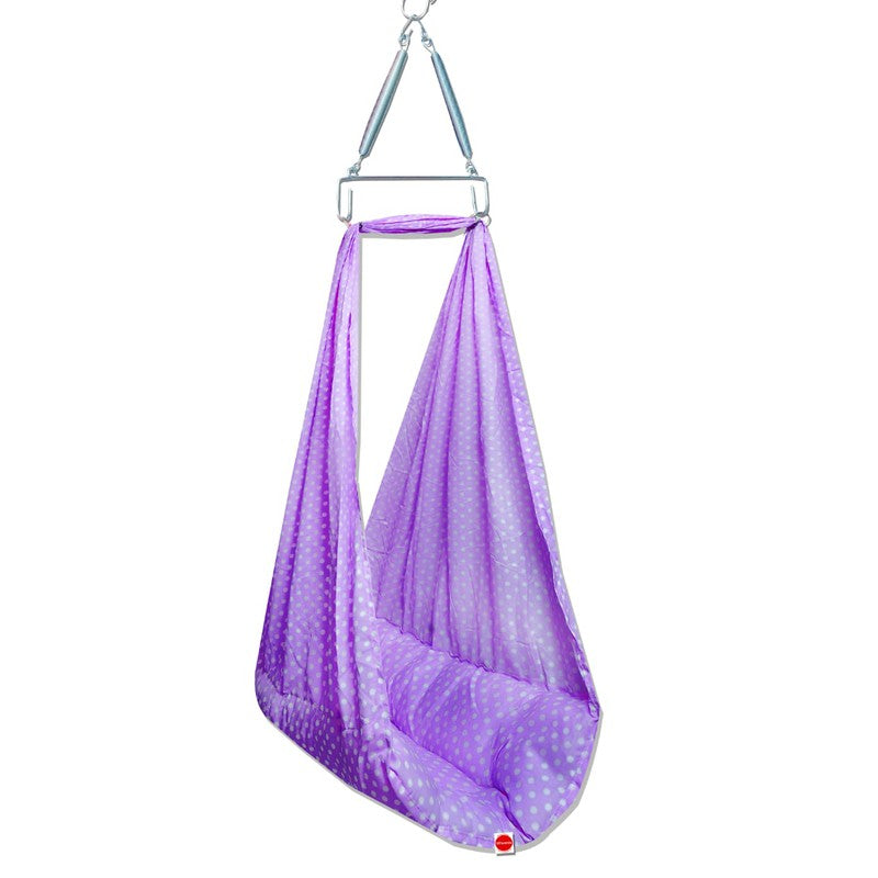 Toddler Baby Swing Cradle with Mosquito Net and Spring (Purple)