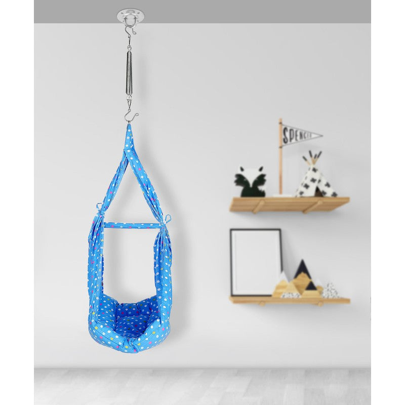 Tot Baby Swing Cradle with Mosquito Net Spring (Blue)