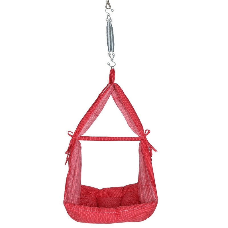 Infant Baby Swing Cradle with Mosquito net and Spring (Red)