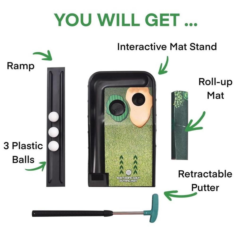 Innov8 Electronic Golf Set | Putting Mat with LED Target & Adjustable Putter (5-10 Years)