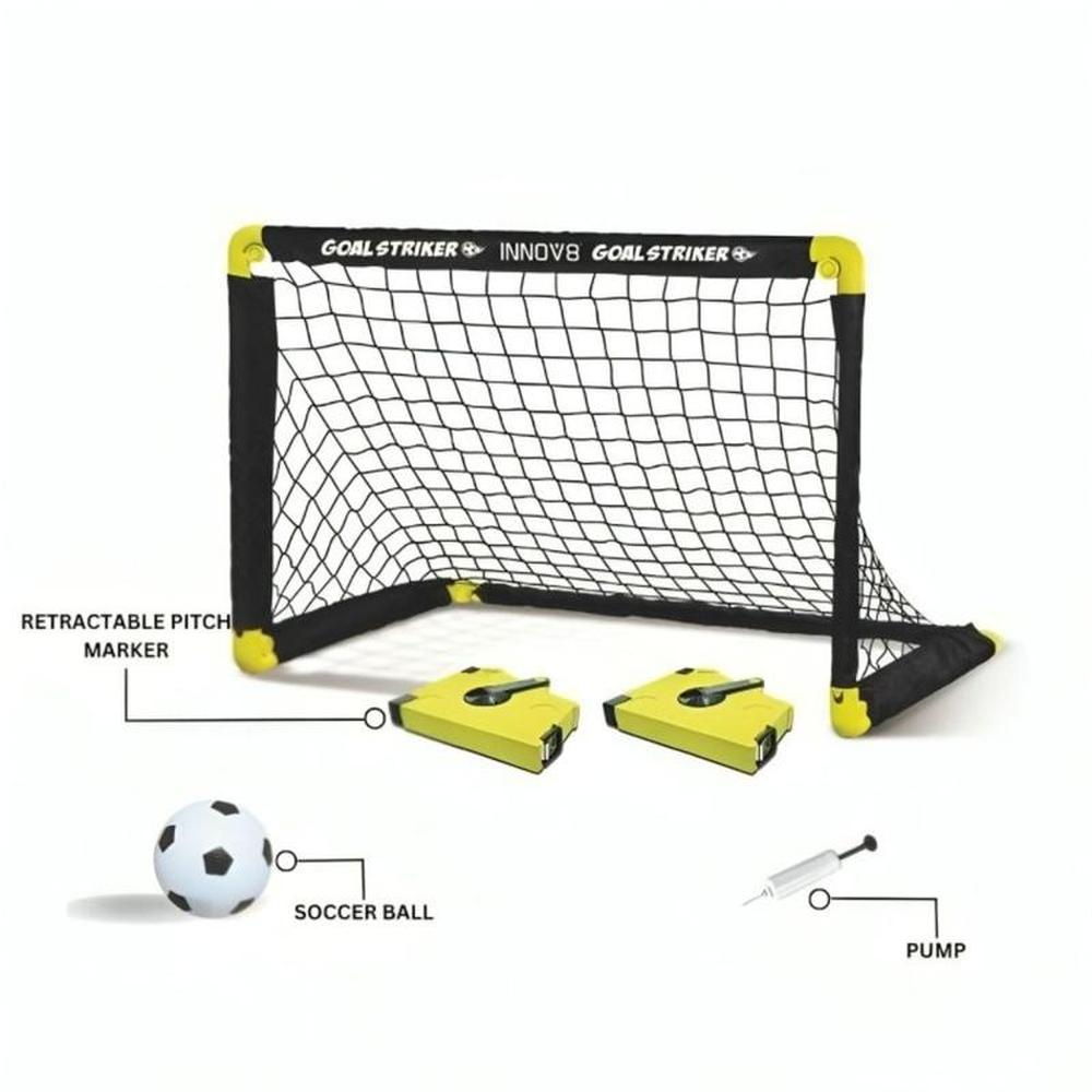 Innov8 Anywhere Soccer Match Set - Folding Goals, Pitch Marker & Ball (5-12 Years)