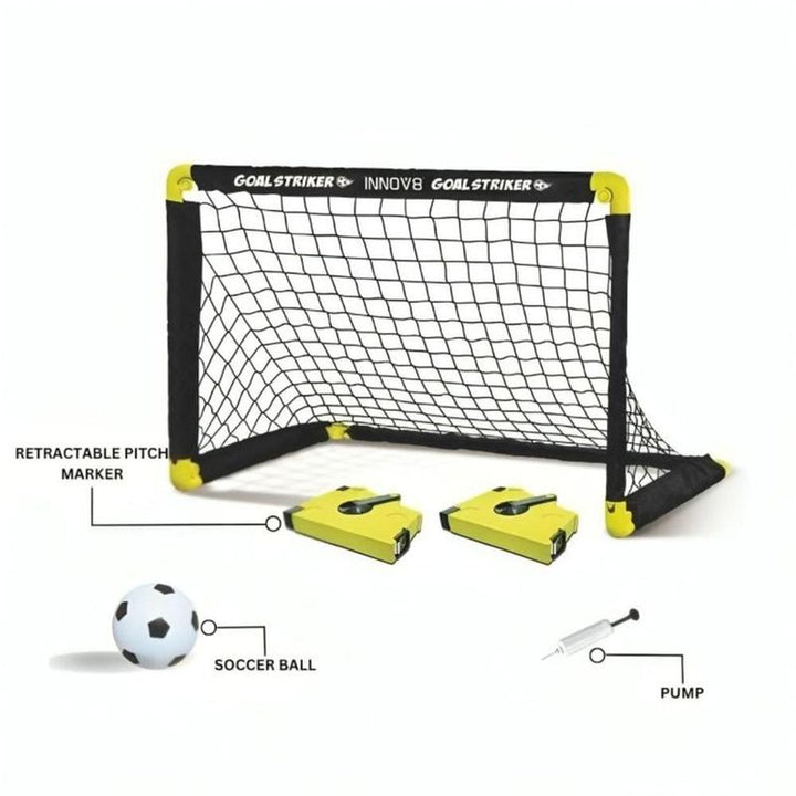 Innov8 Anywhere Soccer Match Set - Folding Goals, Pitch Marker & Ball (5-12 Years)