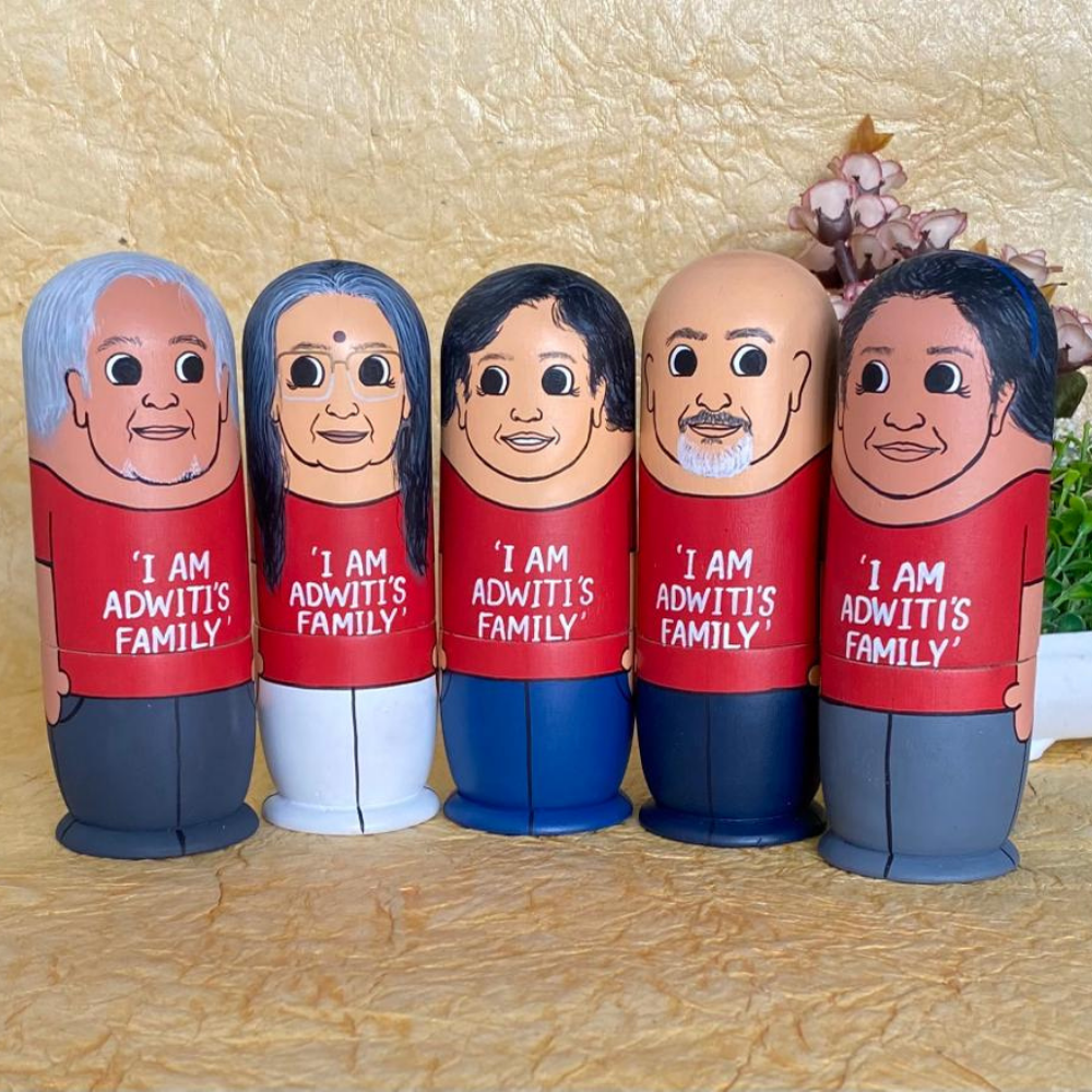 Personalised Wooden Companion Dolls (Set of 5) - COD Not Available