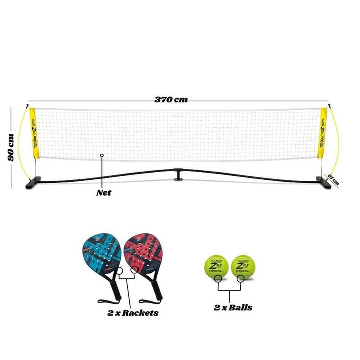 Innov8 Youth Padel Net Set - Premium Net, Blow Mould Rackets & Rubber Balls (5-12 Years)