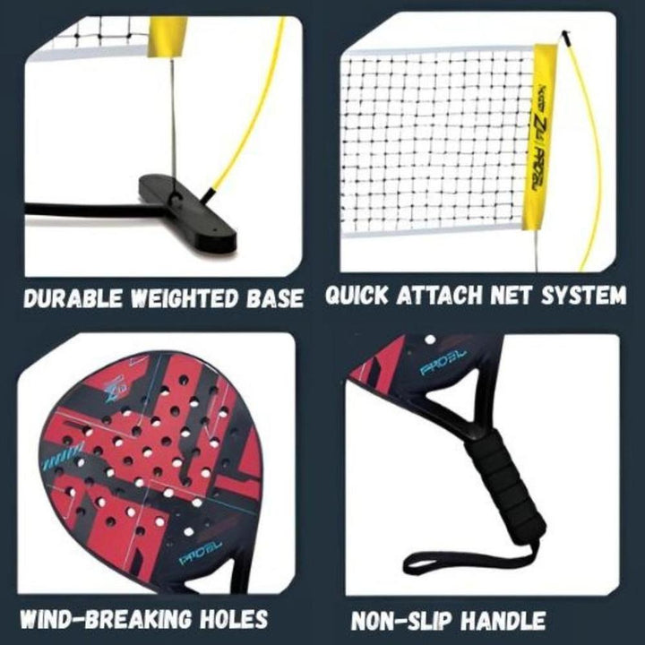 Innov8 Youth Padel Net Set - Premium Net, Blow Mould Rackets & Rubber Balls (5-12 Years)