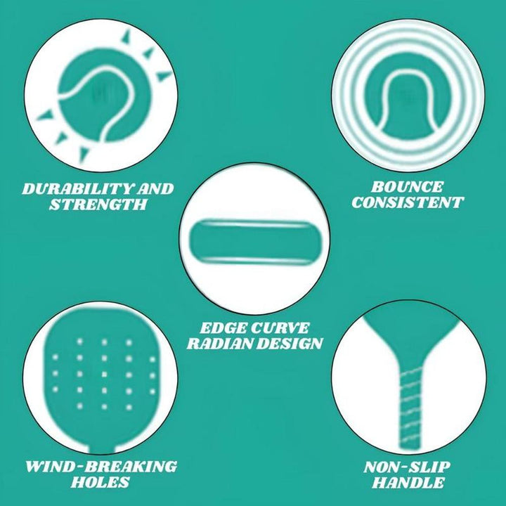 Innov8 Youth Padel Net Set - Premium Net, Blow Mould Rackets & Rubber Balls (5-12 Years)