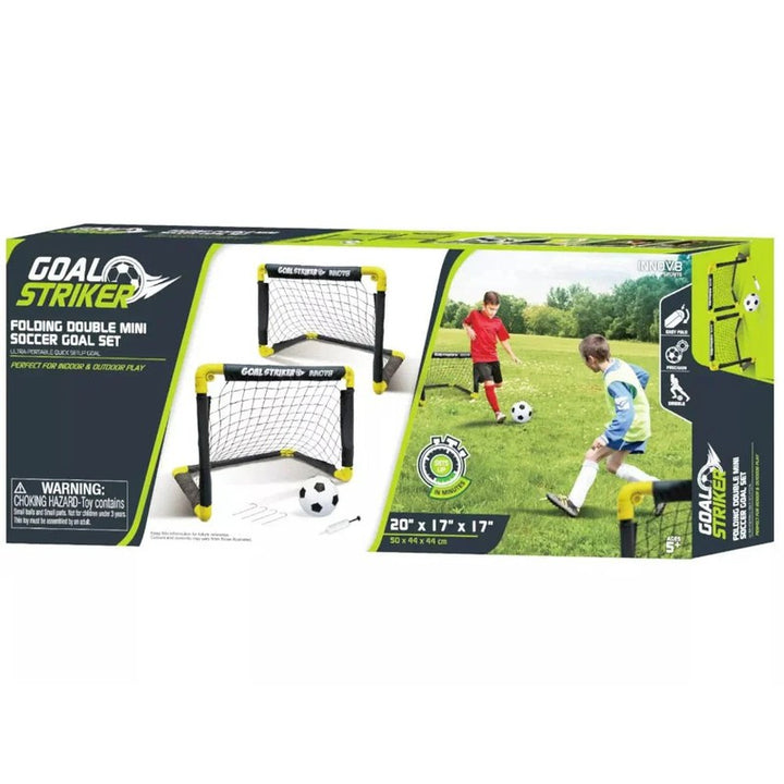 INNOV8 Portable Folding Double Mini Soccer Goal Set | Weight- 1.5 kg (5-10 Years)