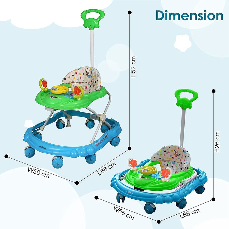 Musical 4112 Activity Walker With Parent Rod (Green, Blue)