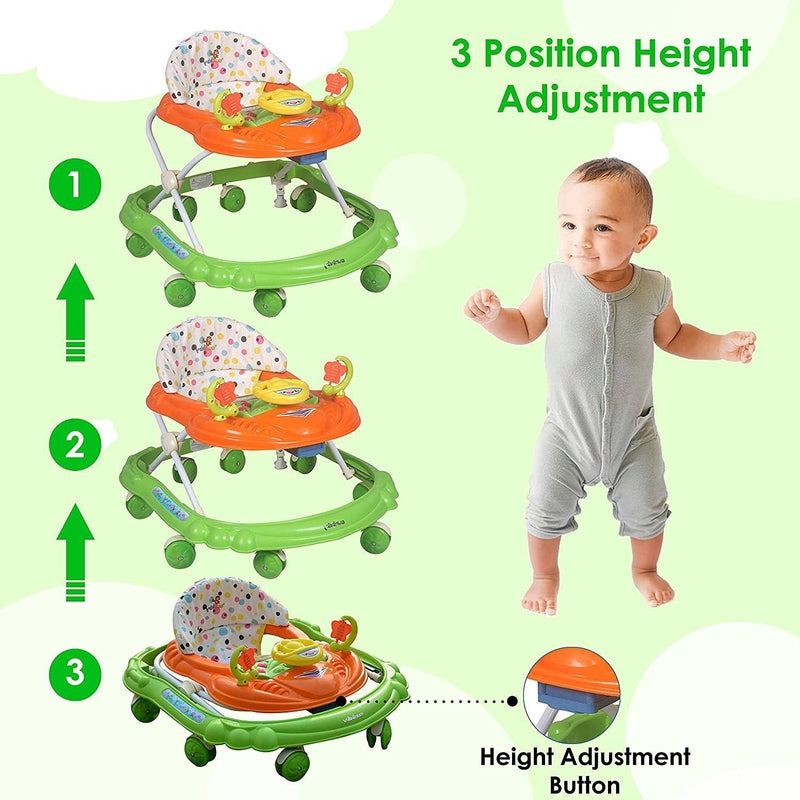 Musical 4112 Activity Walker With Parent Rod (Orange, Green)