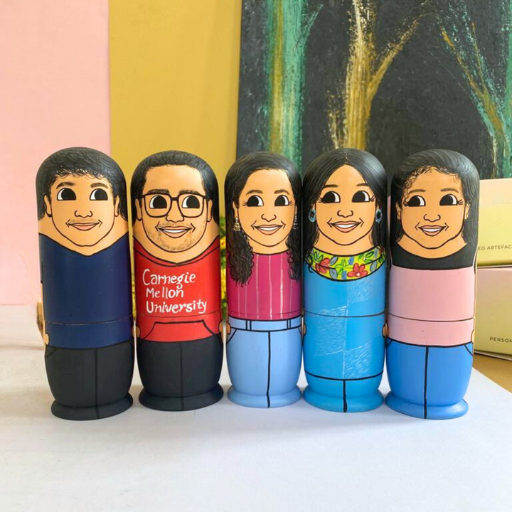 Personalised Wooden Companion Dolls (Set of 5) - COD Not Available