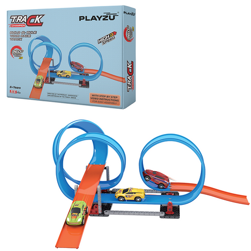Playzu 55 Pieces Pull Back Track Set (3B-Turn)