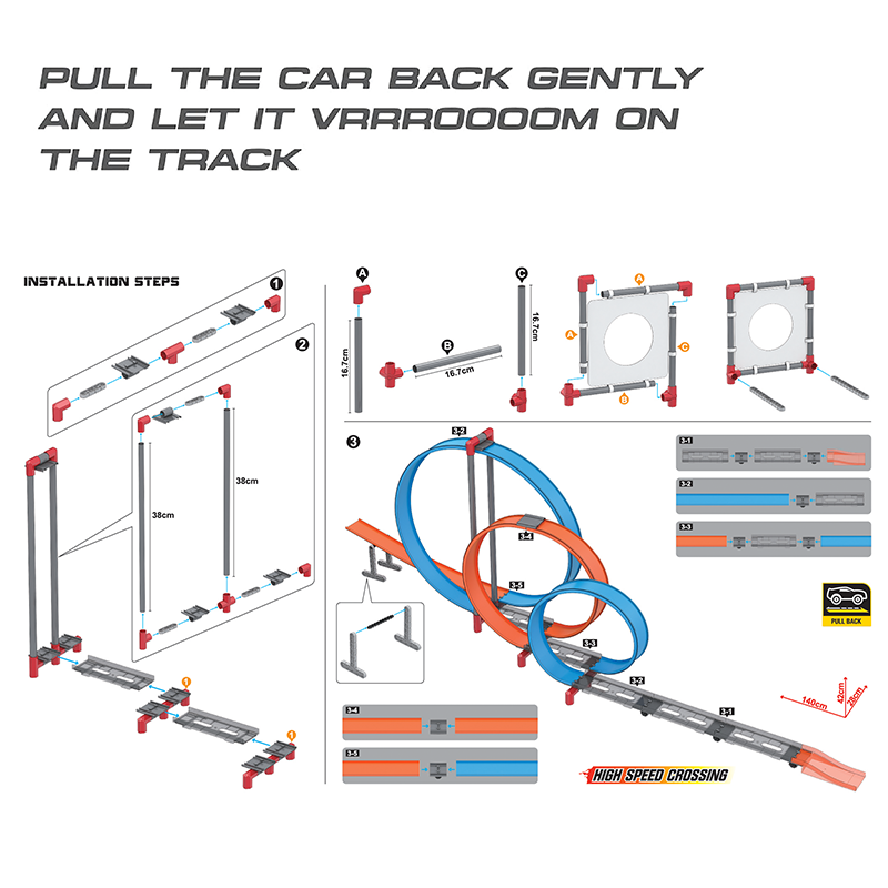 High Speed Pull Back Trackset (3A-Target) - 58 pcs