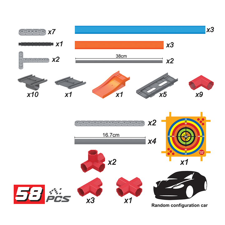 High Speed Pull Back Trackset (3A-Target) - 58 pcs