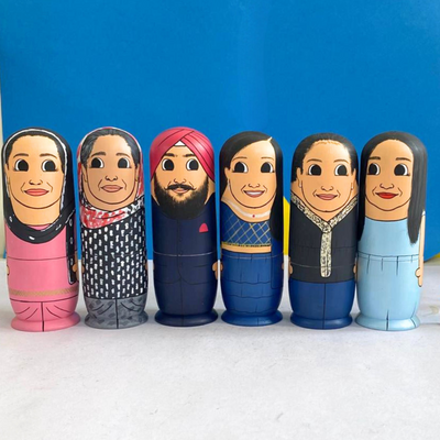 Personalised Wooden Companion Dolls (Set of 6) - COD Not Available
