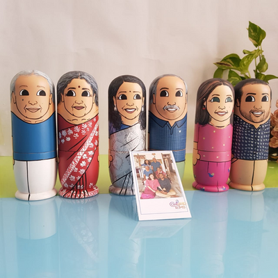 Personalised Wooden Companion Dolls (Set of 6) - COD Not Available