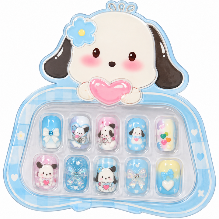 Cute Press-On Nails for Kids – 10 Pieces | Colourful Artificial Nail Art Set