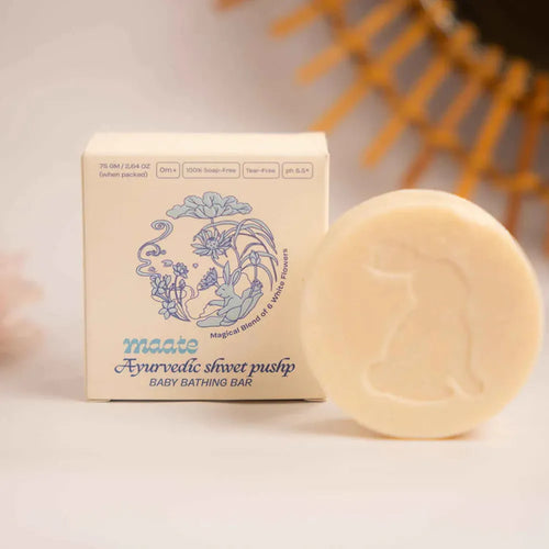 Maate Ayurvedic Shwet Pushp Baby Bathing Bar - 75gm (Single)