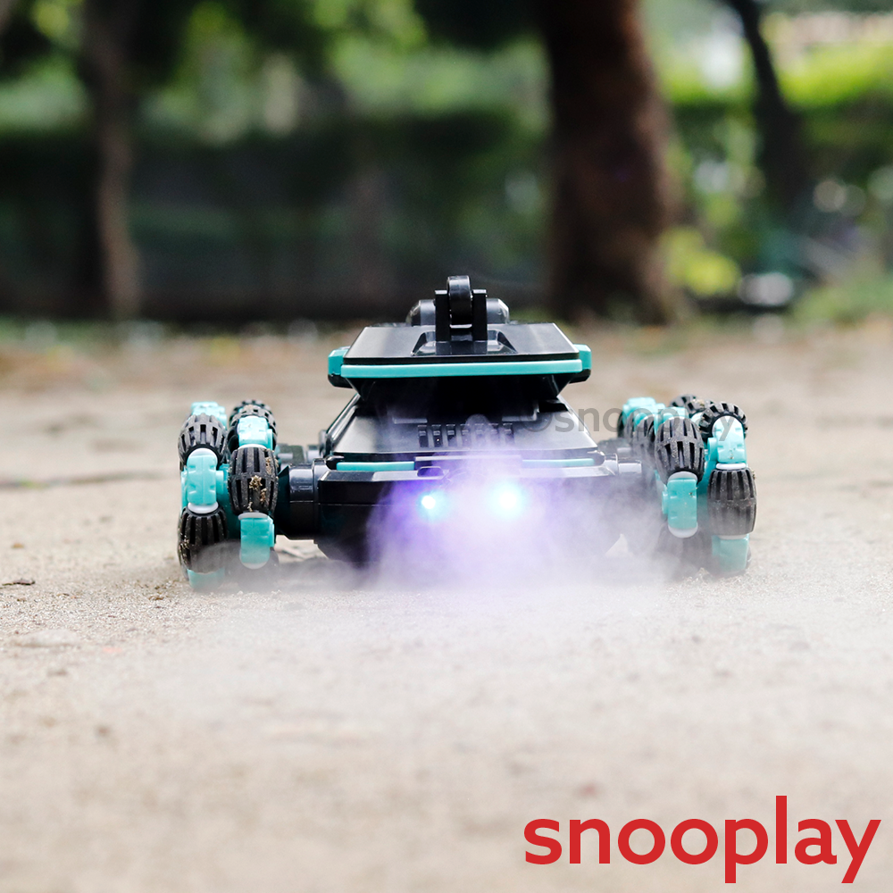 6 WD Remote Control Spray Stunt Car | 360° Rotation, LED Light, Music (6-14 Years)