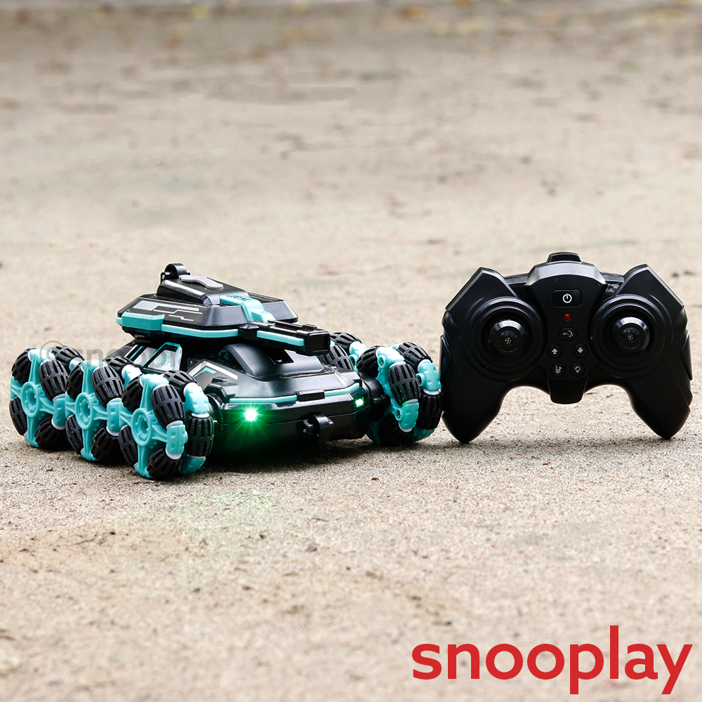 6 WD Remote Control Spray Stunt Car | 360° Rotation, LED Light, Music (6-14 Years)