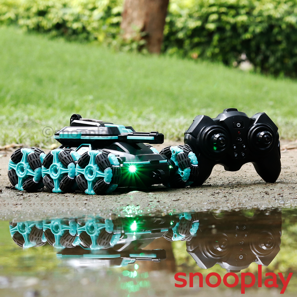 6 WD Remote Control Spray Stunt Car | 360° Rotation, LED Light, Music (6-14 Years)