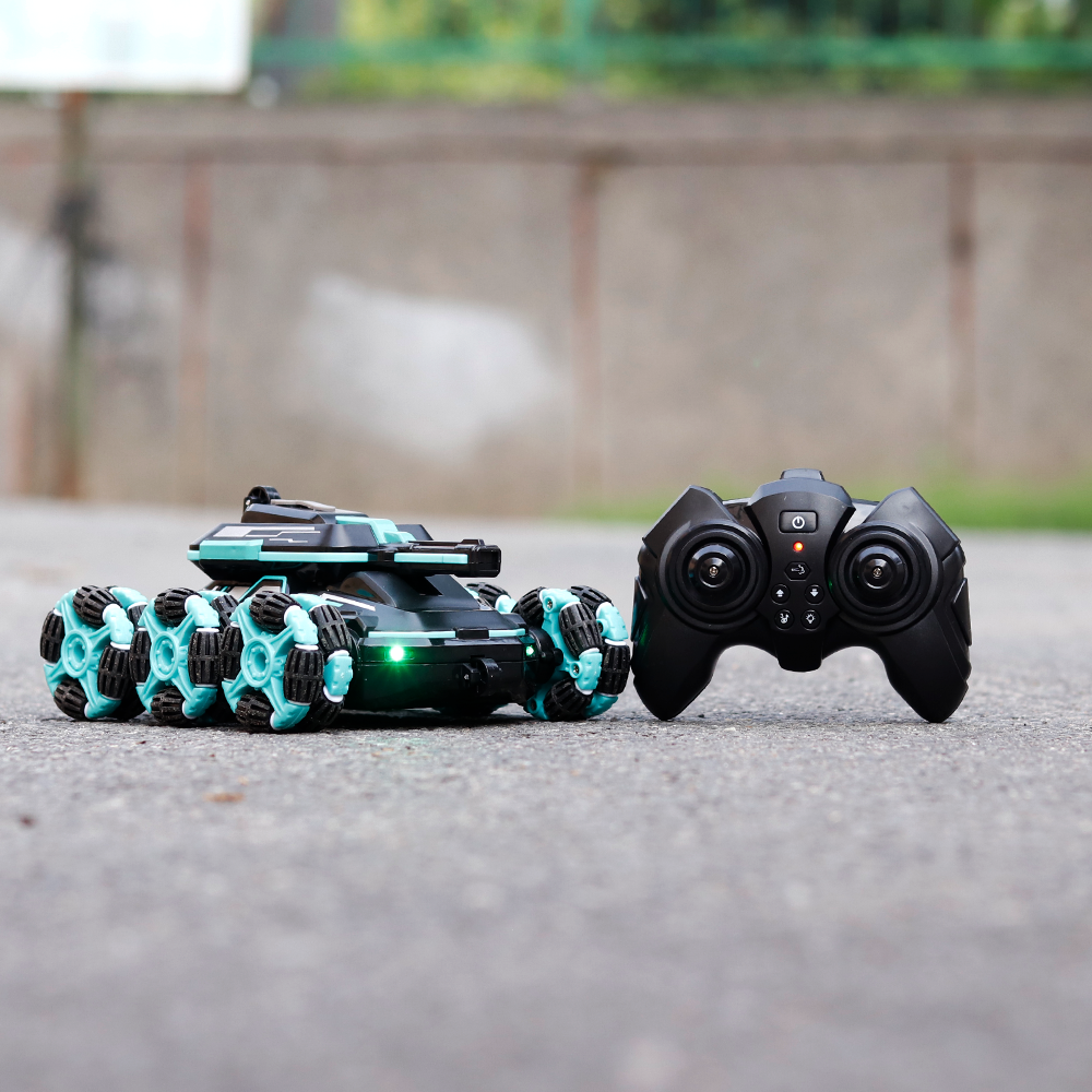 6 WD Remote Control Spray Stunt Car | 360° Rotation, LED Light, Music (6-14 Years)