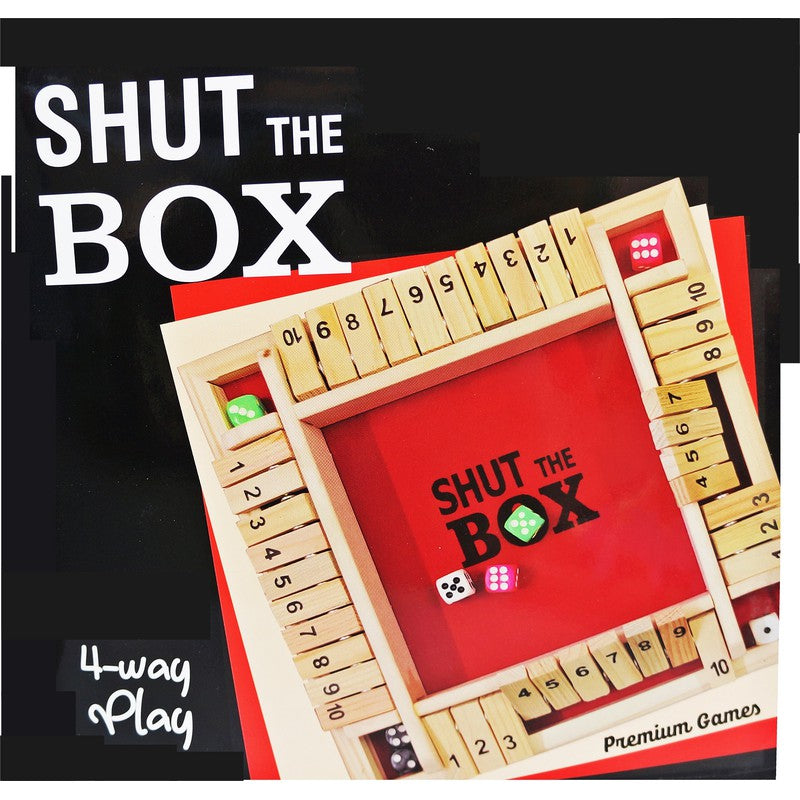 Shut the Box Wooden Board Game with 4 Dices