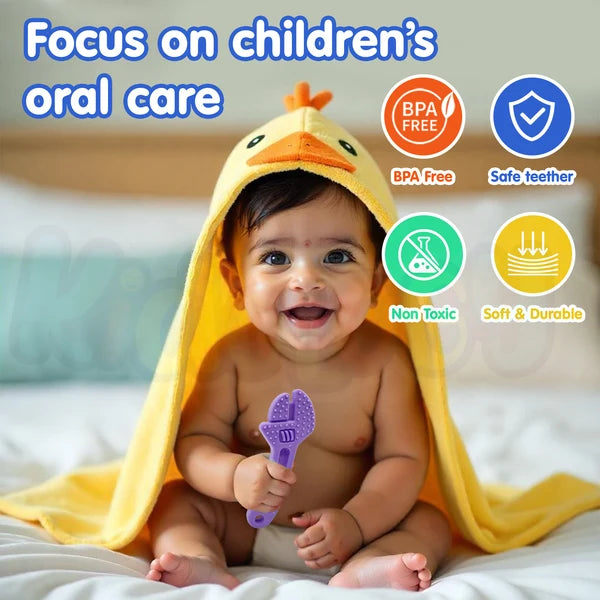 Kidology Silicone Baby Chew Teether Toy | Soft Sensory Teething Toy for Infants