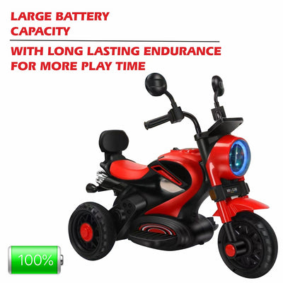 Ride-on Resembling Harley Three Wheeled Battery Operated Motorbike with LED Lights (Red) | COD not Available