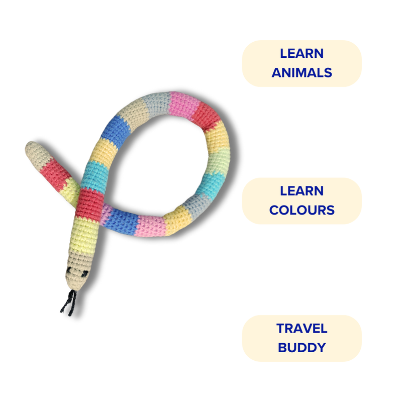 Rainbow Snake Crochet Soft Toy