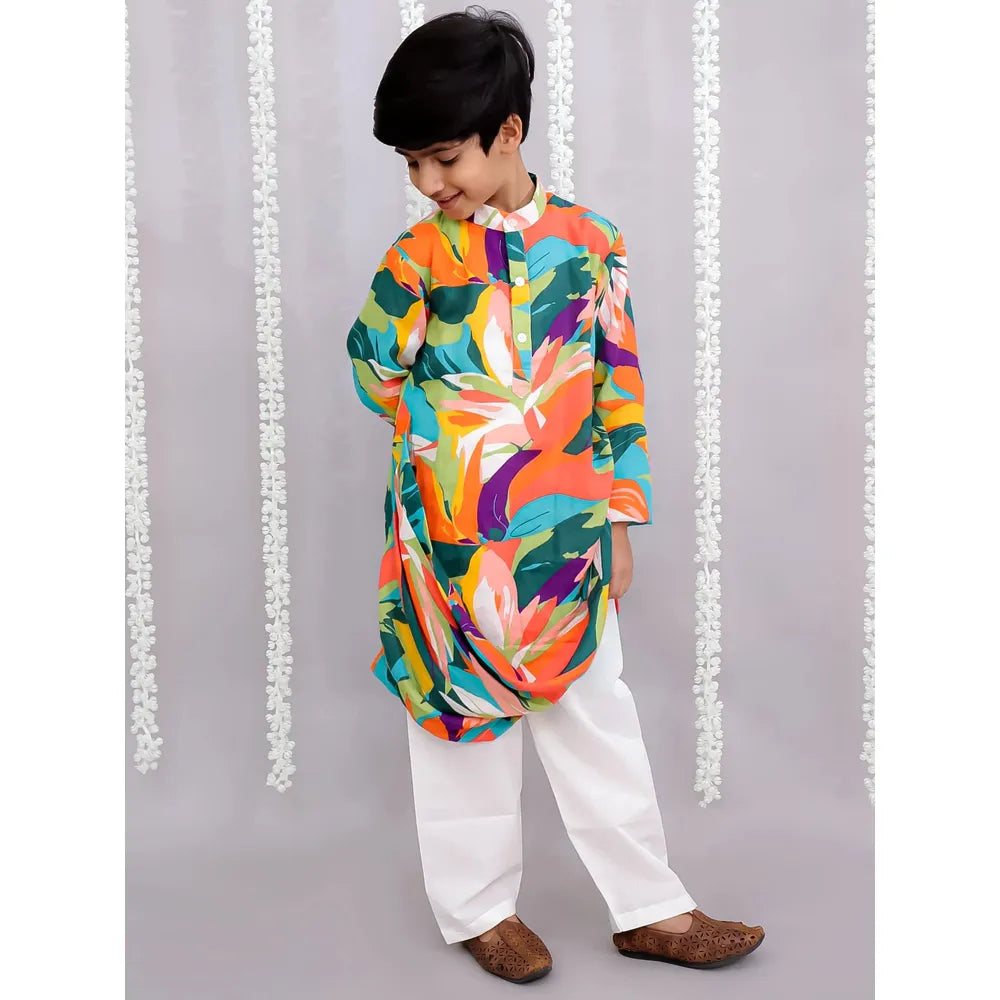 The Wishing Closet Multicolor Parrot Print Kurta Set
