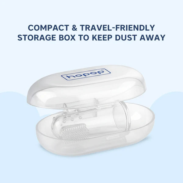Hopop Silicone Baby Finger Toothbrush with Case (Pack of 2)