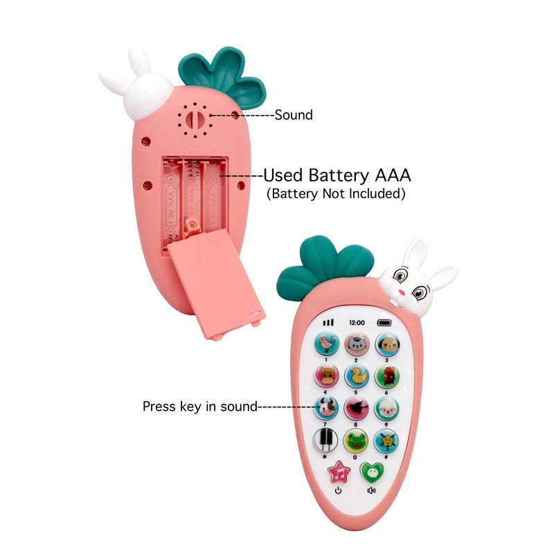 Cordless Feature Rabbit Mobile Musical Toy for Kids, Smart Educational Pretend Play Phone, Pack of 1, Colour as per Stock