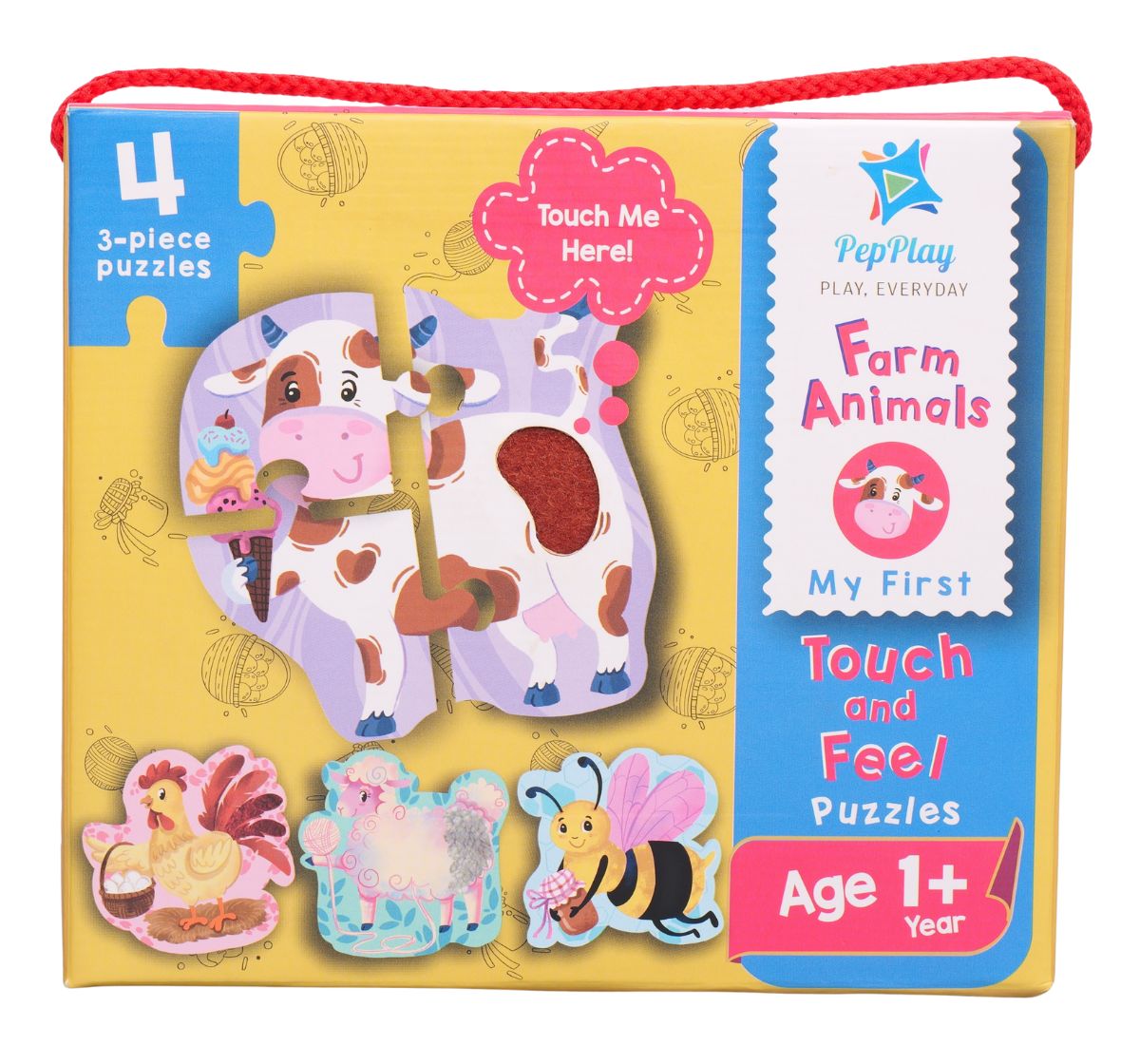 My First Touch & Feel Puzzles (Farm Animals) | 12 pieces