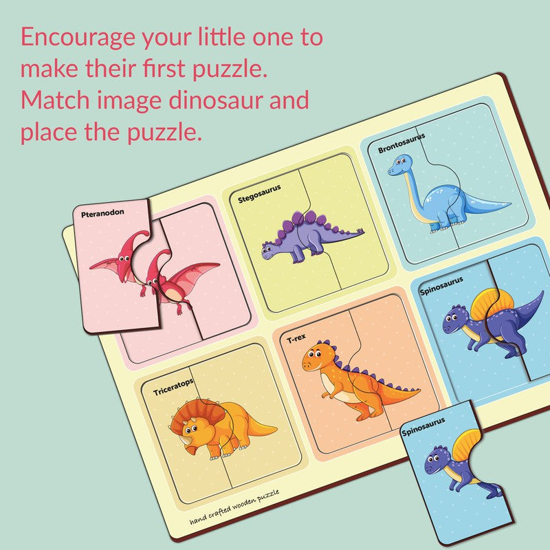 2 Piece Of Dinosaurs Puzzle (Set of 6)