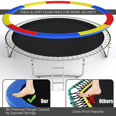 14 Feet Trampoline with Enclosure Safety Net & Jumping Pad (Rainbow Color Trampolines) - COD Not Available