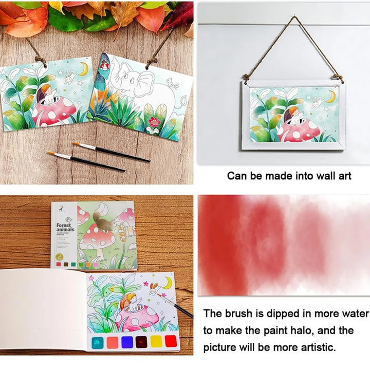 Kidology 20 Pages Forest Animals Water Color Book for Kids