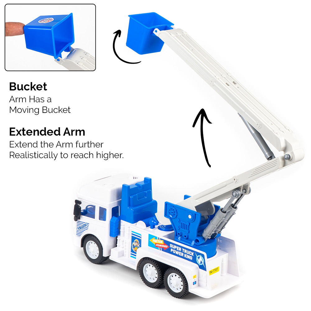 Friction Powered Realistic City Service Truck Toy