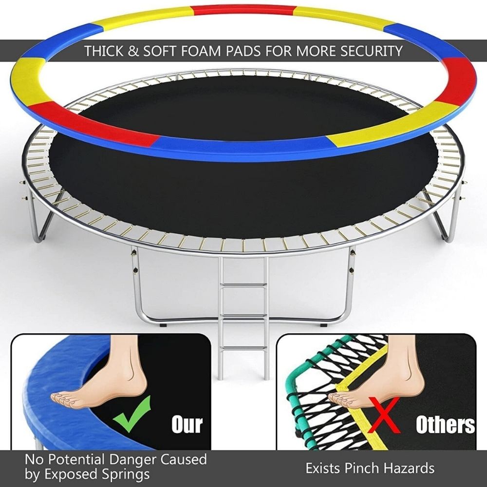 6 Feet Trampoline with Enclosure Safety Net & Jumping Pad (Rainbow Color Trampolines) - COD Not Available