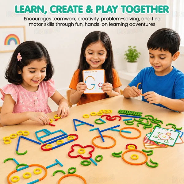 Kidology Creative Sticks & Rings Matching Puzzle Toys