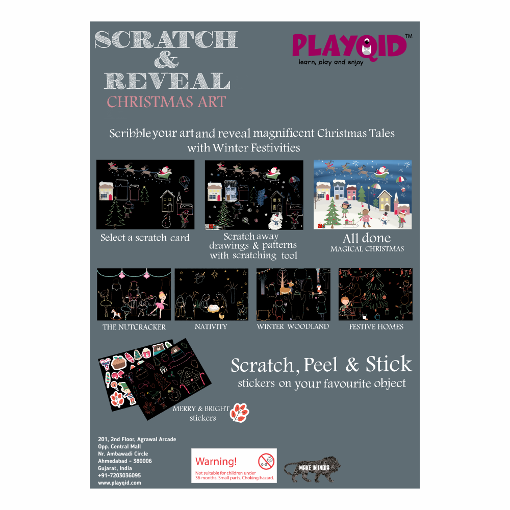 Playqid Scratch & Reveal Christmas Art