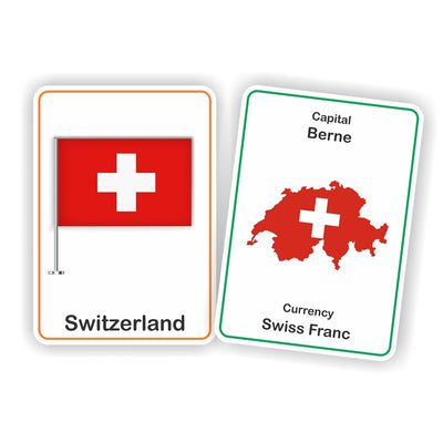 Country Flags Flash Cards for Kids - 32 Cards