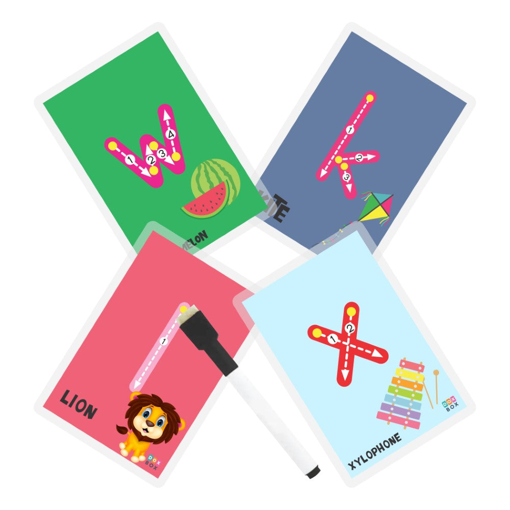 Lowercase abc Rewritable Flashcards / Tracing mats