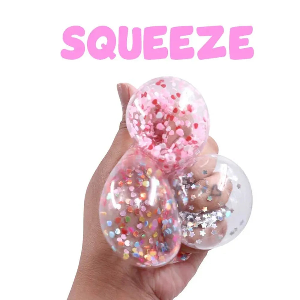 Scoobies Pop-a-fetti Balls – 3 Confetti Squishy + 1 Fuzzy Spiky Sensory Ball (Set of 4) | Stress Relief & Sensory Play